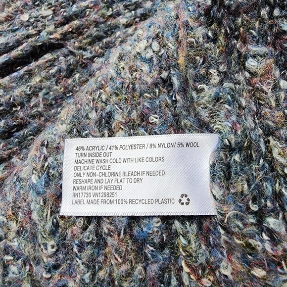 Universal Thread Gray Multicolor Open-Front Cardigan Women's Chunky Warm Wool XS - Picture 8 of 11